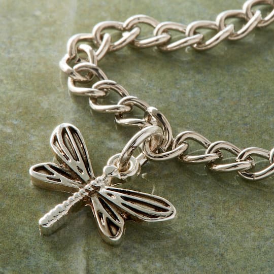 Charmalong™ Silver Plated Dragonfly Charm by Bead Landing™
